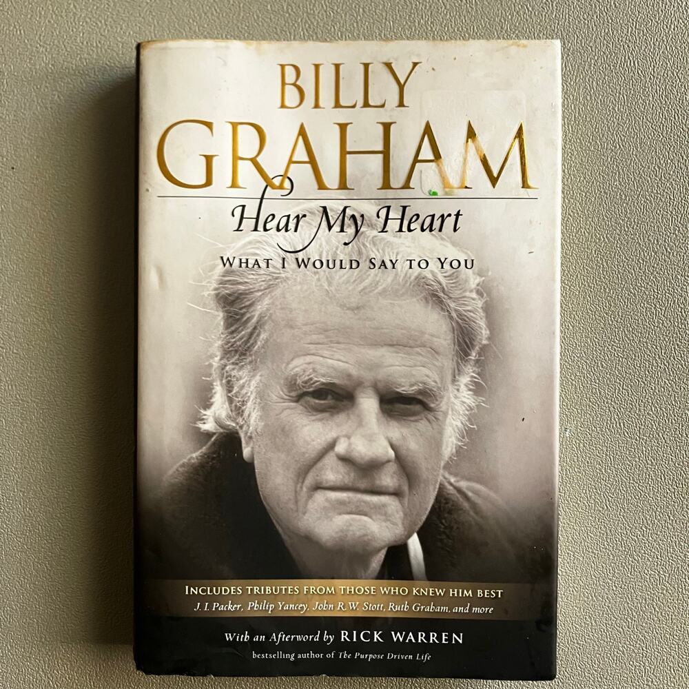 Billy Graham Hear My Heart Hardcover Christian Devotional Book w Dust Jacket